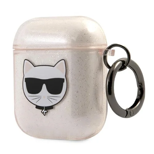 Karl Lagerfeld Choupette Head dėklas AirPods 1/2, auksinis image 3