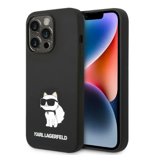 Karl Lagerfeld Ikonik Choupette silikoninis dėklas iPhone 14 Pro Max, juodas image 1