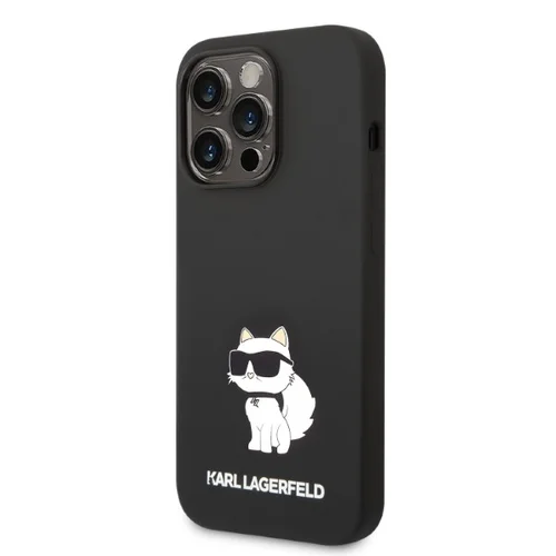 Karl Lagerfeld Ikonik Choupette silikoninis dėklas iPhone 14 Pro Max, juodas image 2