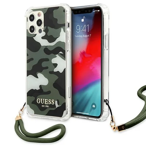 Guess GUHCP12MKSARKA Camo dėklas iPhone 12/12 Pro, žalias image 1