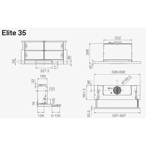 Elica ELITE 35 BL/A/60 GFB PRF0210603, 60 cm image 2