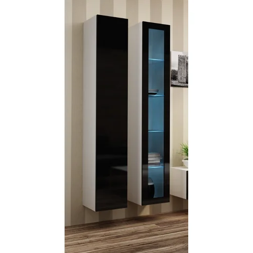 Cama VIGO 180 sieninė vitrina 180 × 40 × 30 cm, balta / juoda image 2
