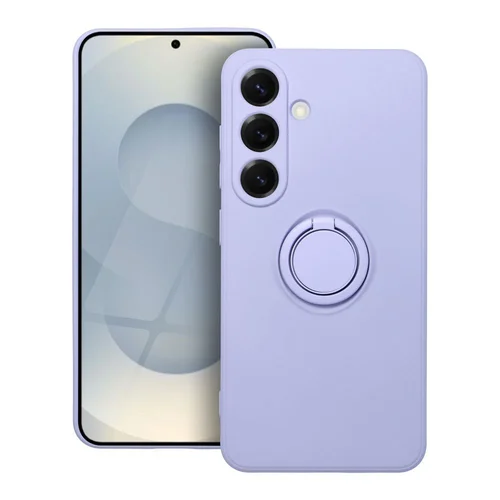 Samsung S25 silikoninis dėklas su žiedu, violetinis image 1