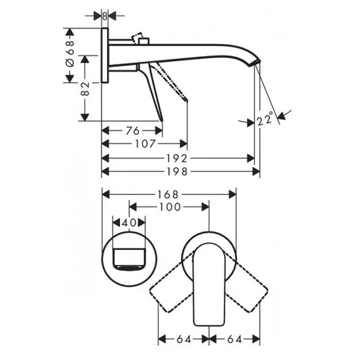 Hansgrohe Vivenis 75050670 potinkinis praustuvo maišytuvas juodas matinis image 2