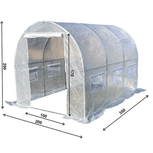 Šiltnamis su armuota plėvele, 7 m2, 2x3,5 m, baltas image 3