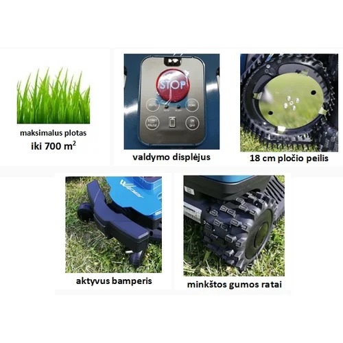 Wiperpremium I70 Vejos robotas 18 cm pjovimo plotis image 2