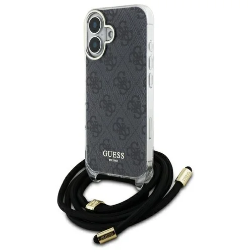 Guess Crossbody Cord 4G Print dėklas iPhone 16, juodas image 1