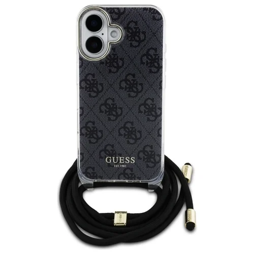 Guess Crossbody Cord 4G Print dėklas iPhone 16, juodas image 2