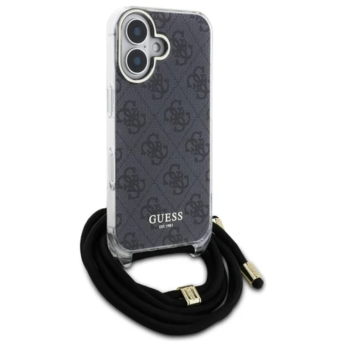 Guess Crossbody Cord 4G Print dėklas iPhone 16, juodas image 3