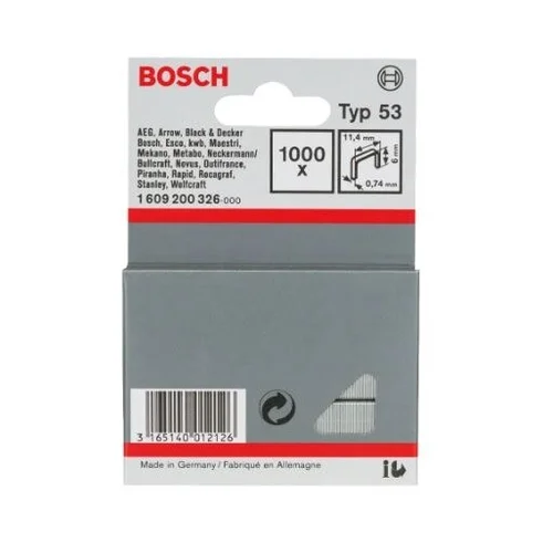 Bosch kabės Tipas 53 11,4x6 mm 1000 vnt image 2