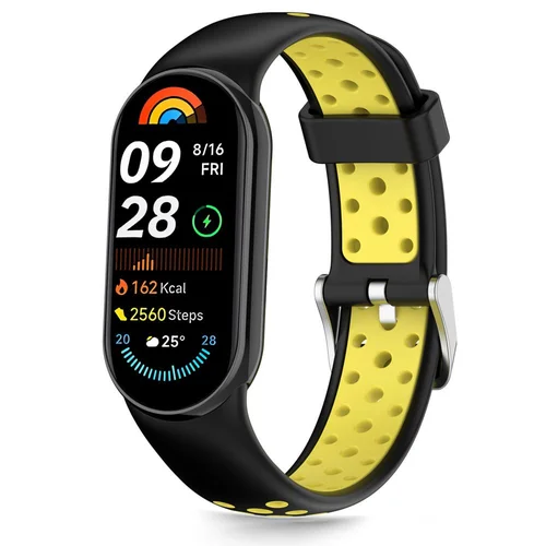 Tech-Protect IconBand Air dirželis Xiaomi Smart Band 8/9/10/NFC, juodas ir geltonas image 1