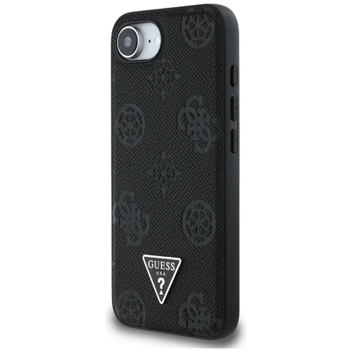 Guess Hot Stamp bijūnų trikampio logotipo MagSafe dėklas iPhone 16e, juodas image 2