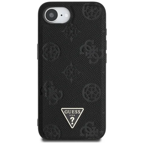 Guess Hot Stamp bijūnų trikampio logotipo MagSafe dėklas iPhone 16e, juodas image 3