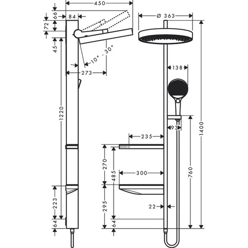 Hansgrohe Rainfinity 26842000 Potinkinis dušo komplektas image 2