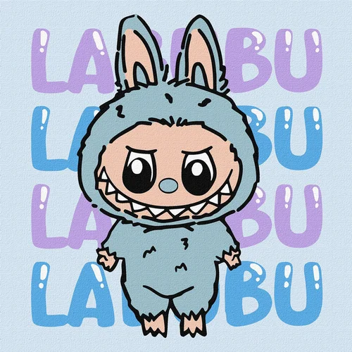 Numeryinės tapybos rinkinys Labubu 25 × 25 cm image 1