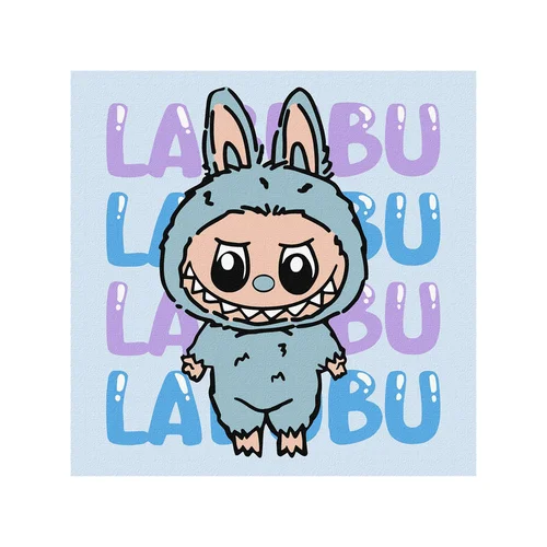 Numeryinės tapybos rinkinys Labubu 25 × 25 cm image 3