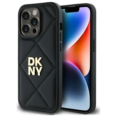 DKNY Quilted Stack Logo dėklas iPhone 14 Pro, juodas image 1
