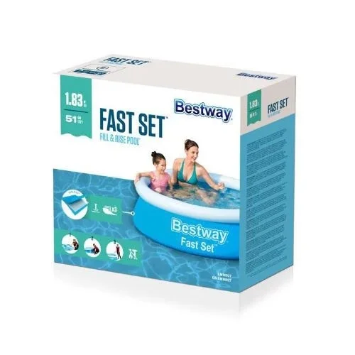 Baseinas pripučiamas Bestway Splash & Play Fast Set, mėlynas/baltas, 183x51 cm, 940 l image 3