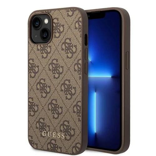 Guess GUHCP15MG4GFBR 4G Metal Gold Logo dėklas iPhone 15 Plus, rudas image 1