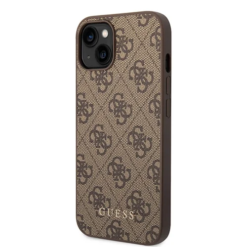 Guess GUHCP15MG4GFBR 4G Metal Gold Logo dėklas iPhone 15 Plus, rudas image 2