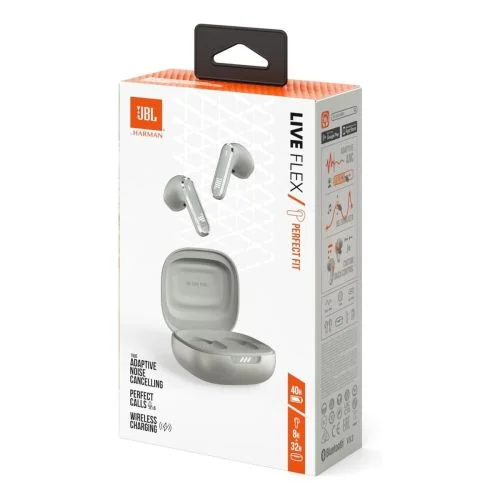 JBL Live Flex TWS sidabrinės belaidės ausinės image 1