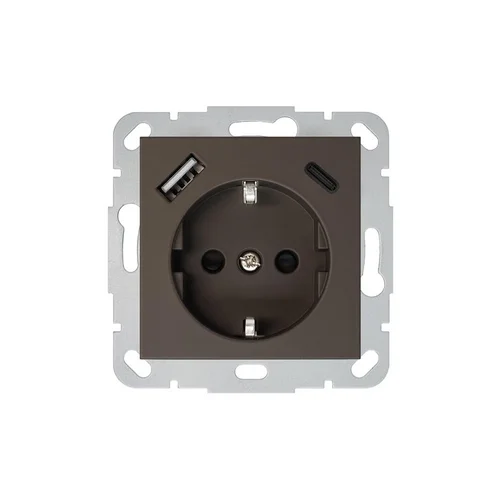 Liregus Retro IUK-3-01.R/ON31 lizdas USB A+C, rudas image 1