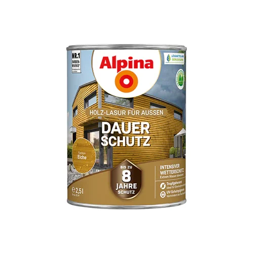 ALPINA Dauer Schutz Medienos impregnantas, 2,5 l, Ąžuolo spalva image 1