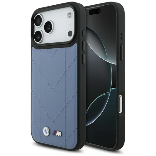 BMW M siuvinėto logotipo MagSafe dėklas iPhone 17 Pro Max, mėlynas image 1