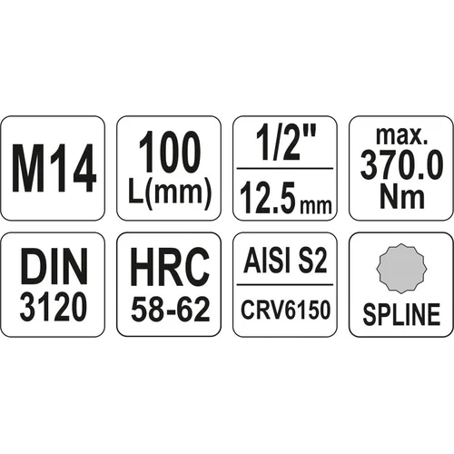 YATO YT-04355 antgalis su galvute M14, 100 mm image 3