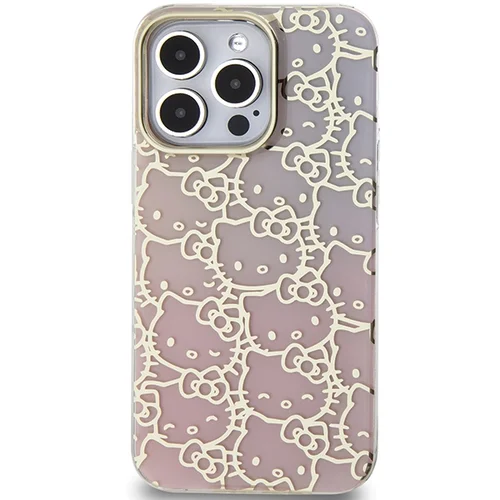 Hello Kitty IML Gradient Electrop Crowded Kitty Head dėklas iPhone 13 Pro Max, rožinis image 3