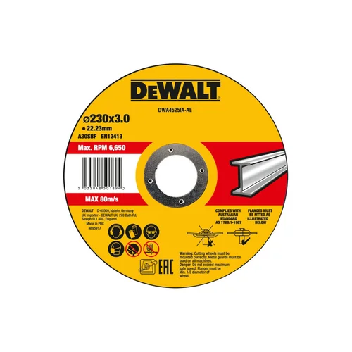 DeWALT 230/3/22 Nerūdijančio plieno pjovimo diskas T27 image 1