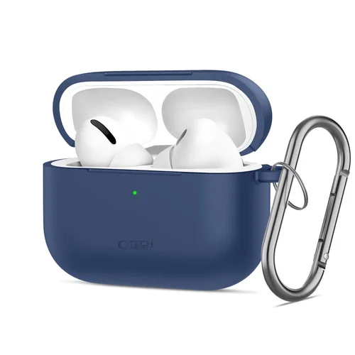 Tech-Protect AirPods Pro silikoninis dėklas su kabliuku, tamsiai mėlynas image 1
