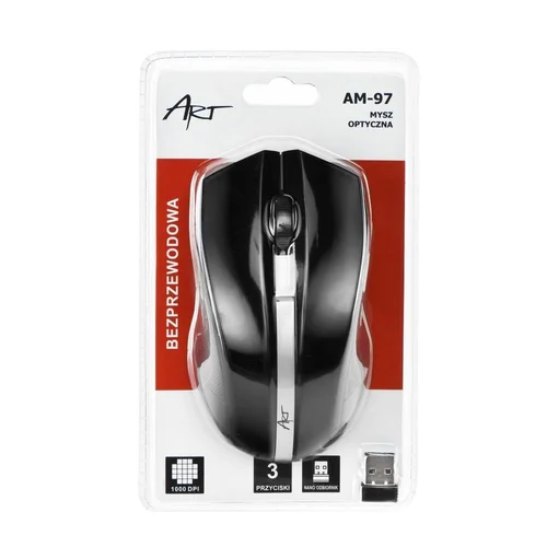 ART AM-97 belaidė optinė pelė 1000 dpi, juoda image 1