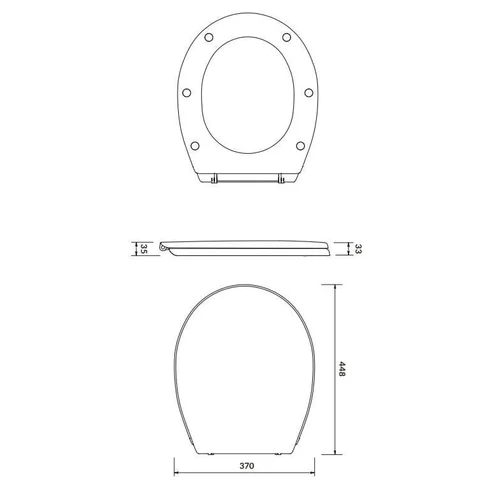 Cersanit Koral S-10 Unitazo dangtis, 40 x 48 cm image 3