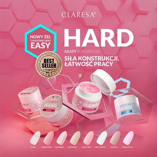 CLARESA BUILDER Hard&Easy statybinis gelis MILKY PINK, 12 g image 3