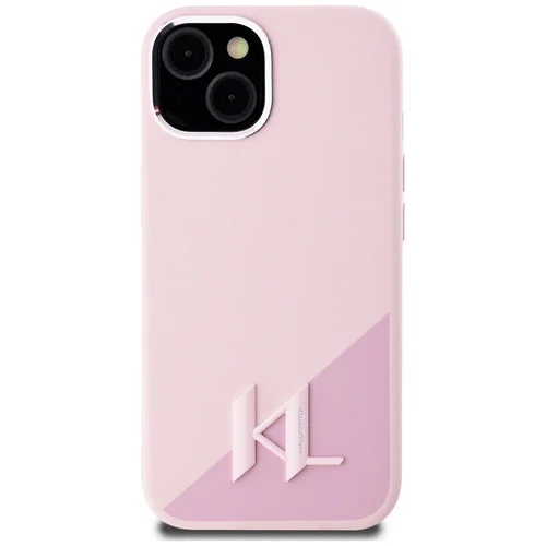 Karl Lagerfeld Shadow Metal Initial MagSafe dėklas iPhone 15, rožinis image 3