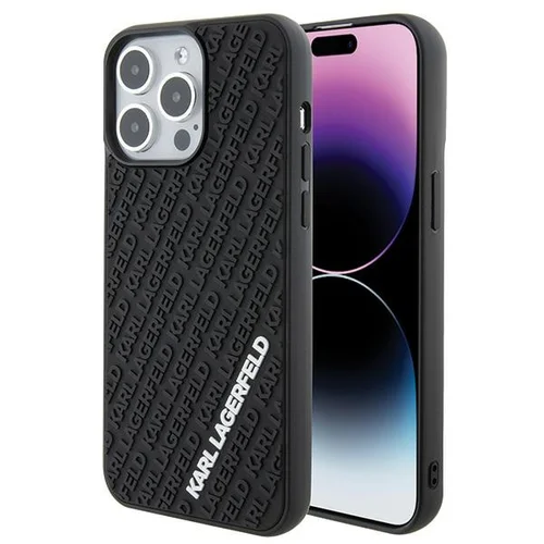 Karl Lagerfeld Multi Logo 3D silikoninis dėklas iPhone 15 Pro Max, juodas image 1