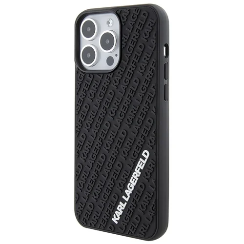 Karl Lagerfeld Multi Logo 3D silikoninis dėklas iPhone 15 Pro Max, juodas image 2