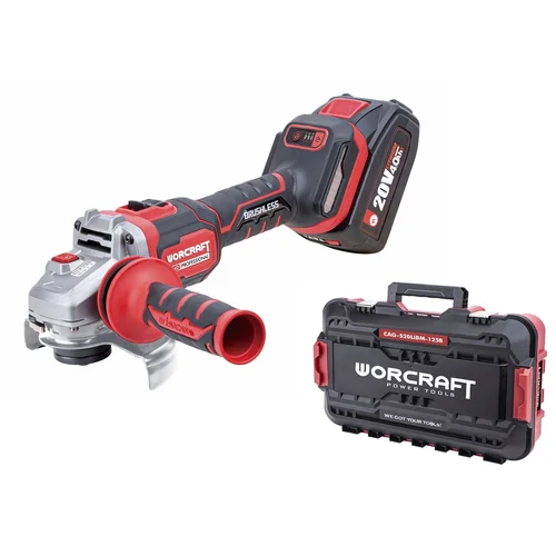 Akumuliatorinis šlifuoklis kampinis 125mm WORCRAFT 20V LI-ION (plastikinė dėžė) image 1