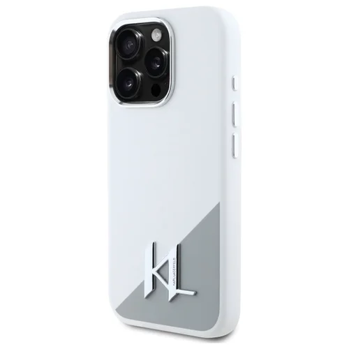 Karl Lagerfeld Shadow Metal Inicialų MagSafe dėklas iPhone 16 Pro, baltas image 2