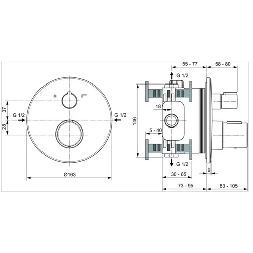 Ideal Standard Ceratherm 100 A5814XG Potinkinis maišytuvas image 3