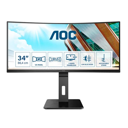 AOC P2 CU34P2A 34 col. 3440 × 1440 juodas monitorius image 1