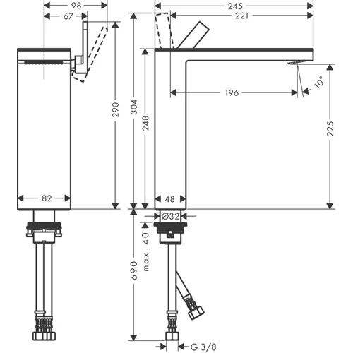 Hansgrohe AXOR MyEdition 47020600 Juoda image 2