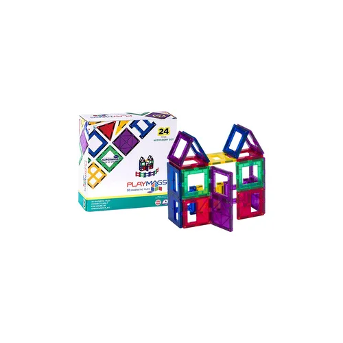 Playmags 162 magnetinių plytelių rinkinys, 24 vnt. image 1