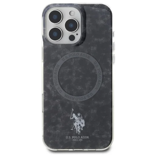 US Polo IML dėklas su MagSafe žiedu, iPhone 16 Pro, juodas image 3