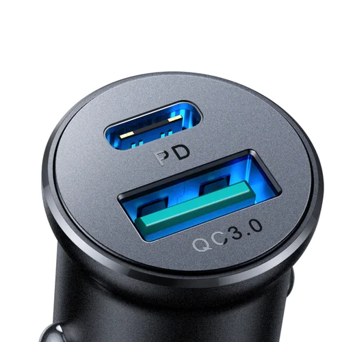Joyroom CCN05 USB-C/USB-A 30W Automobilinis įkroviklis Juodas image 3