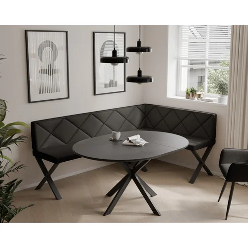 VERO X virtuvinis kampas 128 × 168 cm, dešinysis, juodas image 1