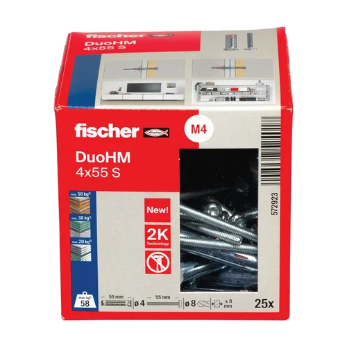 Fischer DuoHM 4x55 S PH TX Tuščiavidurių konstrukcijų kaištis image 3