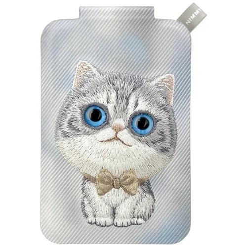 Nimmy New Big-Eye Cute Pets 2.0 katės magnetinė piniginė su stovu, pilka image 1