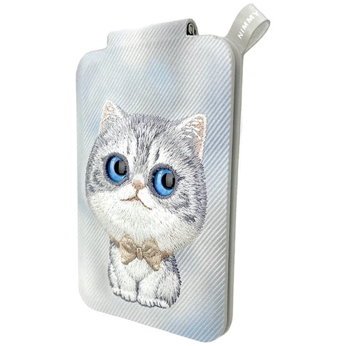 Nimmy New Big-Eye Cute Pets 2.0 katės magnetinė piniginė su stovu, pilka image 2